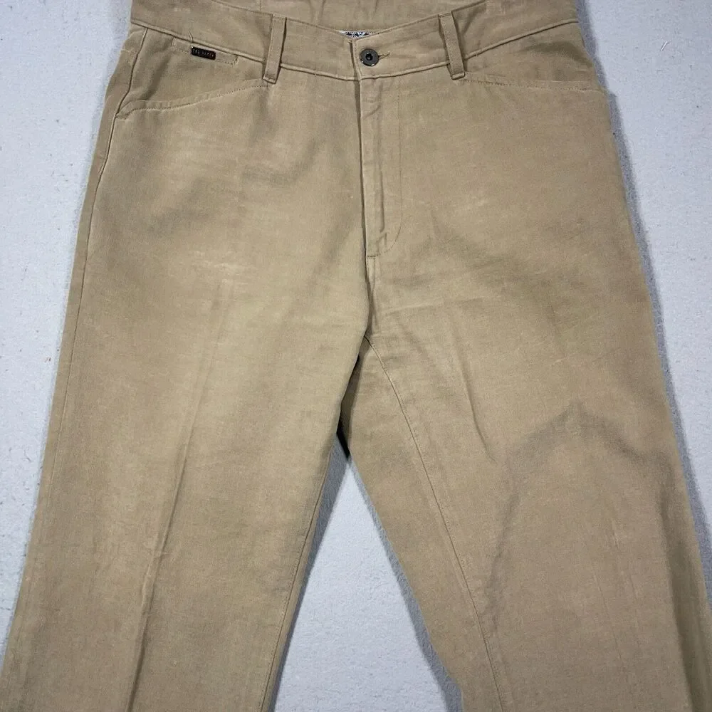 Ted Baker London Pants Men 33 Straight Tan Khaki Cotton Made In Italy Classic‎